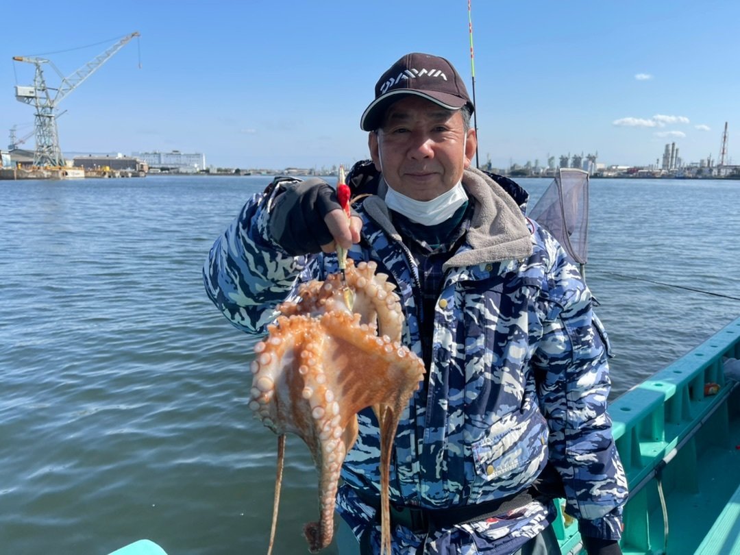 タコの釣果 21年4月10日 守山丸 千葉県 寒川港 キャスティング釣り船予約